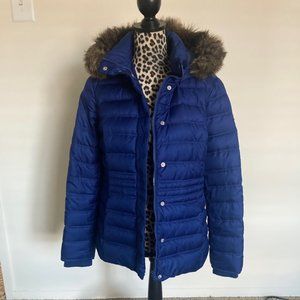 Women's Tommy Hilfiger Puffer Jacket Navy Blue / Black Lining, Size M